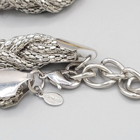 Express Y2K Braided Mesh Choker Necklace Silver Tone Has Tag Vintage - Picture 5 of 7